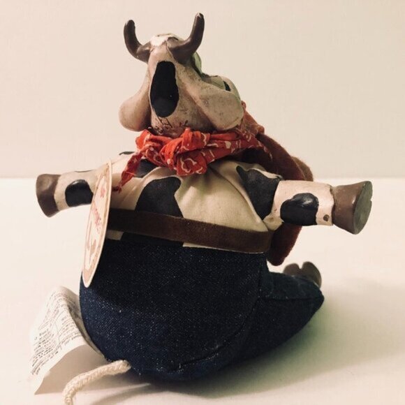 Vintage Russ Berrie Cowpokes Kathleen Kelly Ceramic Bean Bag  Cow - Picture 7 of 12